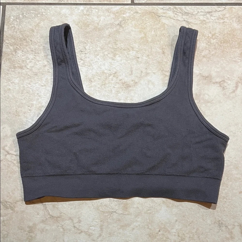 Fabletics Dark Gray Ribbed Bra - Picture 1 of 2